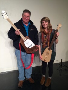 Haley with a guitar she designed