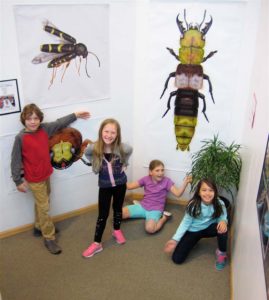 Junior curators with their stairwell installation